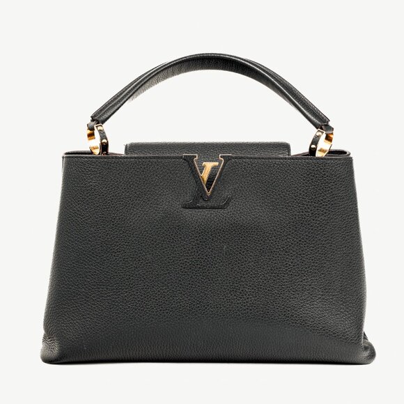 Louis Vuitton Capucines MM Black Taurillon Leather Satchel - Picture 1 of 14